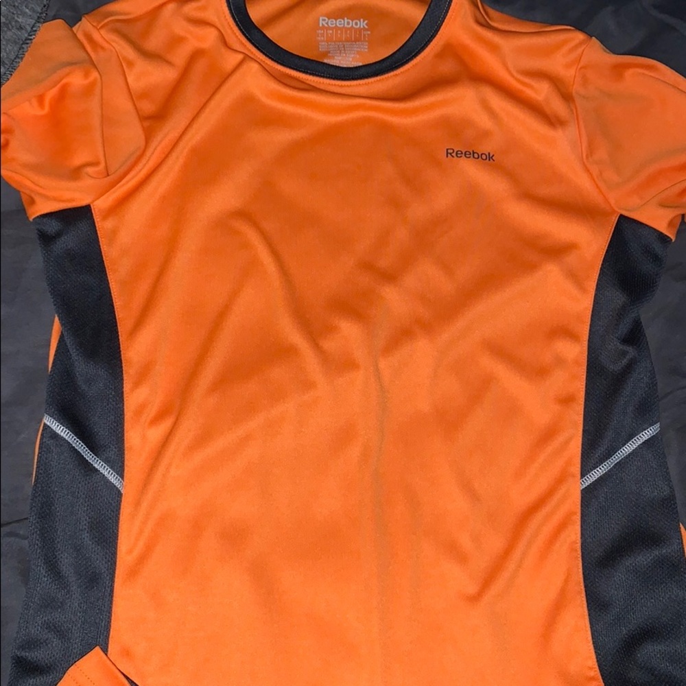 Mens Large Orange Long Sleeve Reebok Shirt